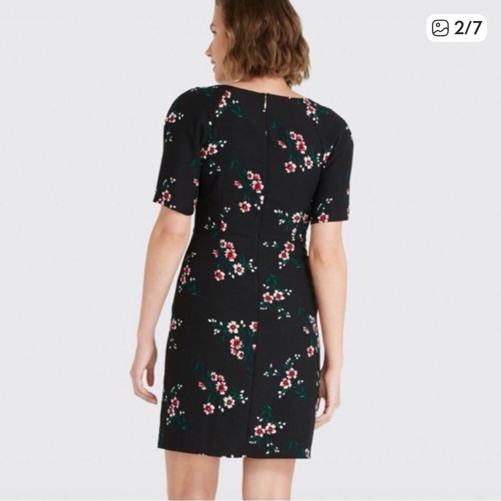 Draper James Black Dress with Red Floral Print